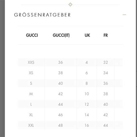 gucci größentabelle schuhe herren